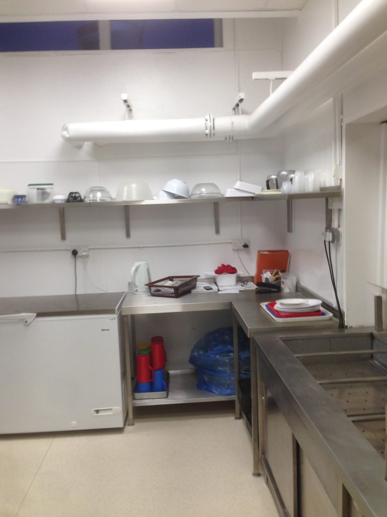 Commercial kitchen with wall cladding PVC