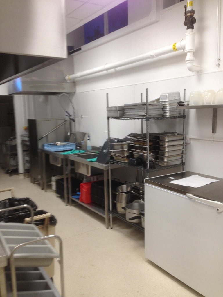 Commercial kitchen with wall cladding PVC