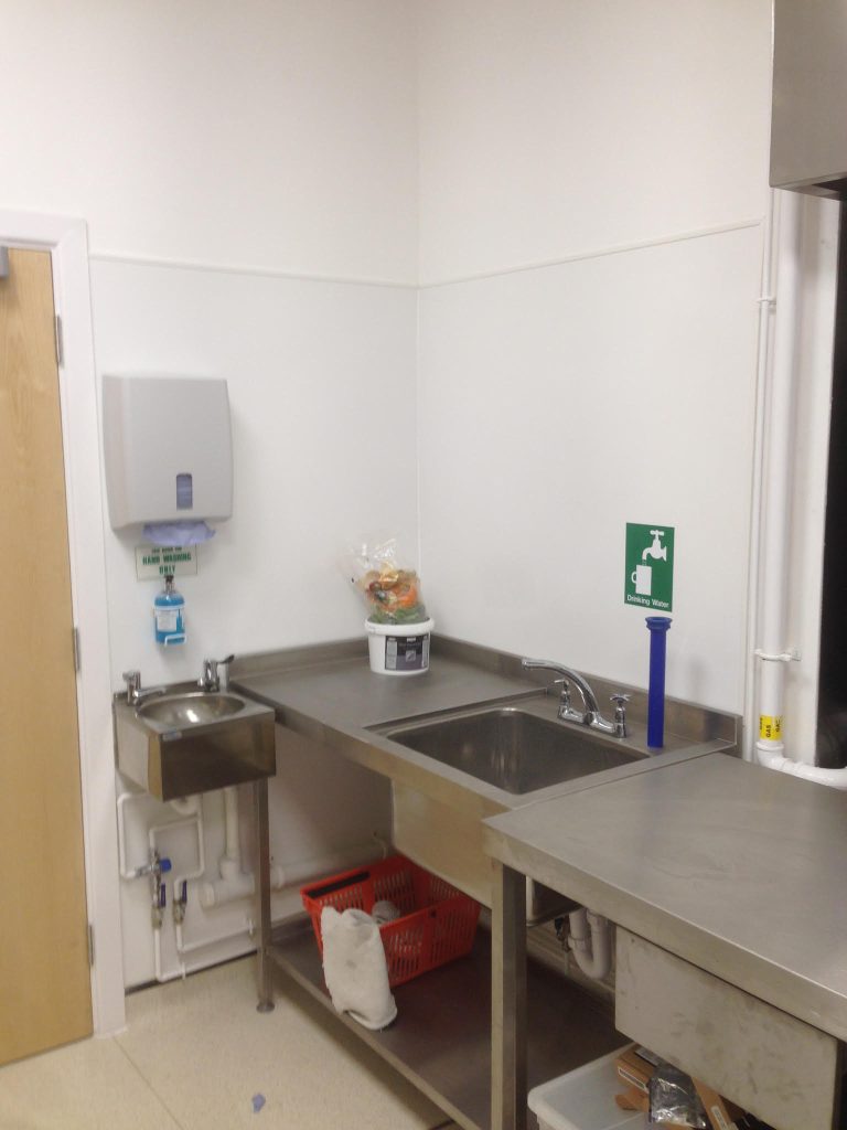 medical kitchen with wall cladding PVC